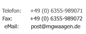 MG Waagen Kontakt